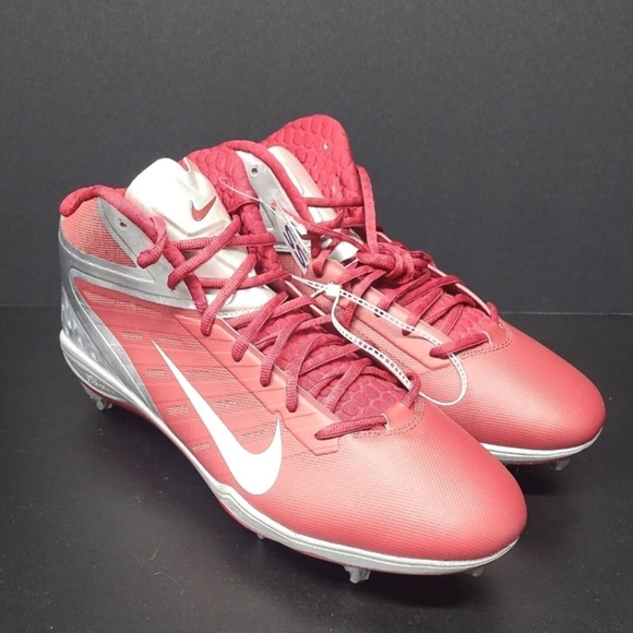NIKE Alpha Talon Elite Football Cleats #526208-612, NWOT, Sz 16, Maroon, Silver - Picture 5 of 9